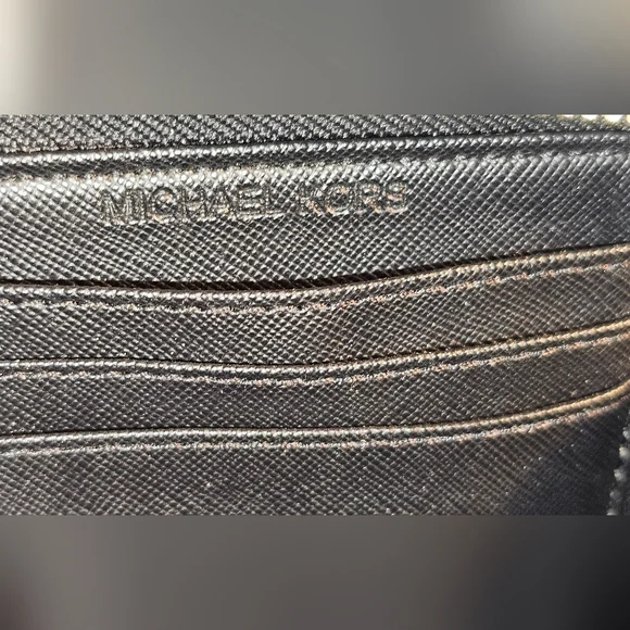 Michael Kors Jet Set Zip Around Textured Black Wallet - Picture 13 of 13